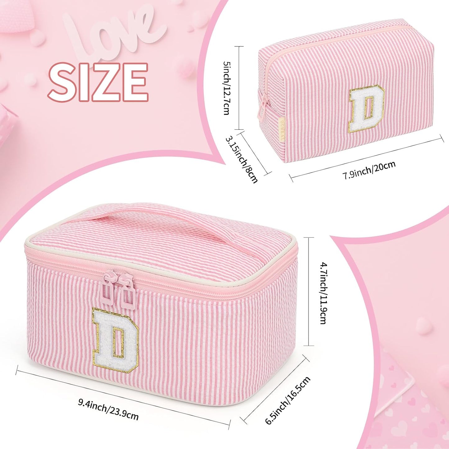 Bolsas maquillaje personalizadas con iniciales para mujer
