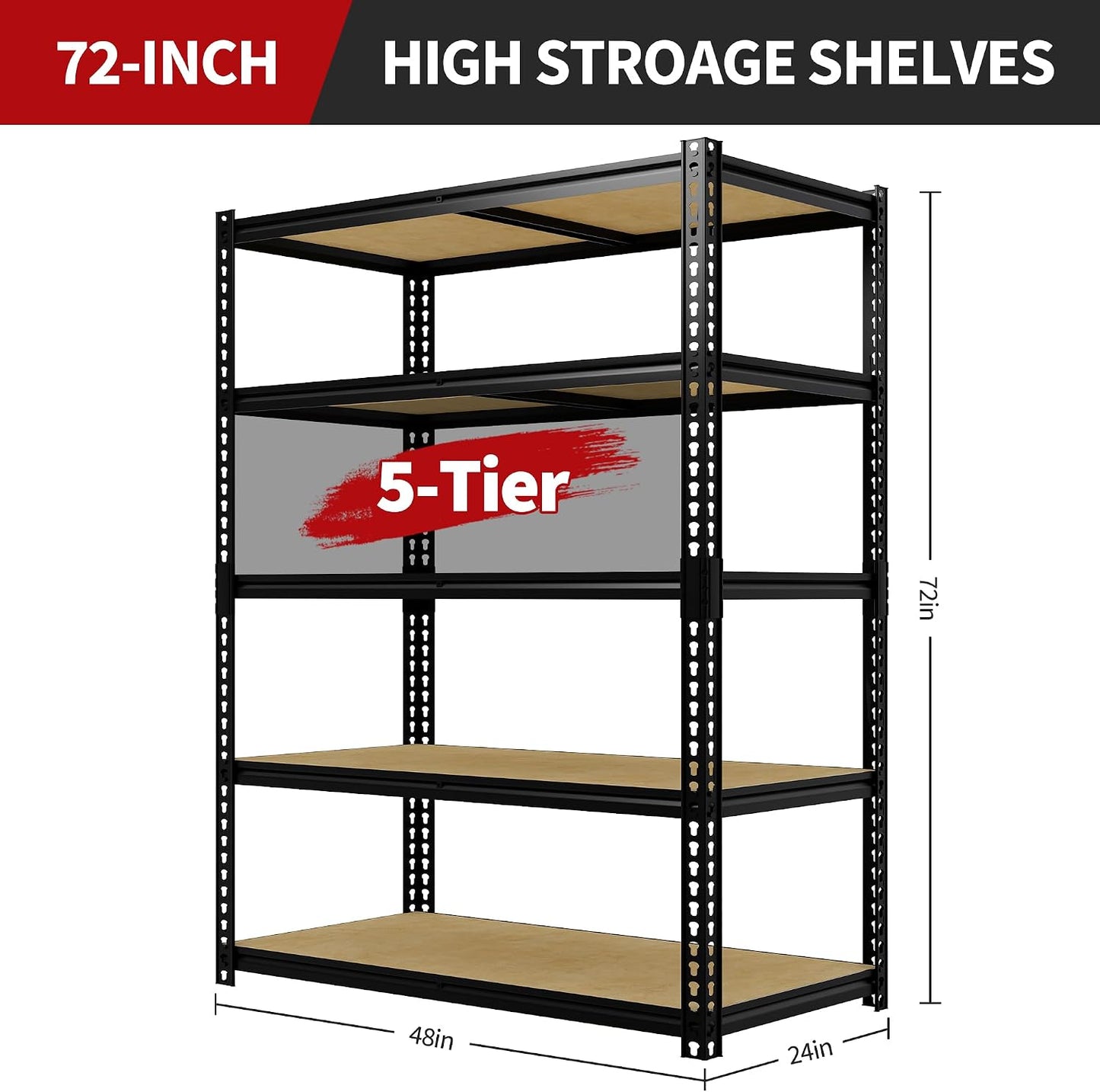 Estantes garaje 5 niveles 48x24pulg capacidad 3000lb