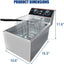 Freidora eléctrica acero inox 6.3qt 1500W control temp
