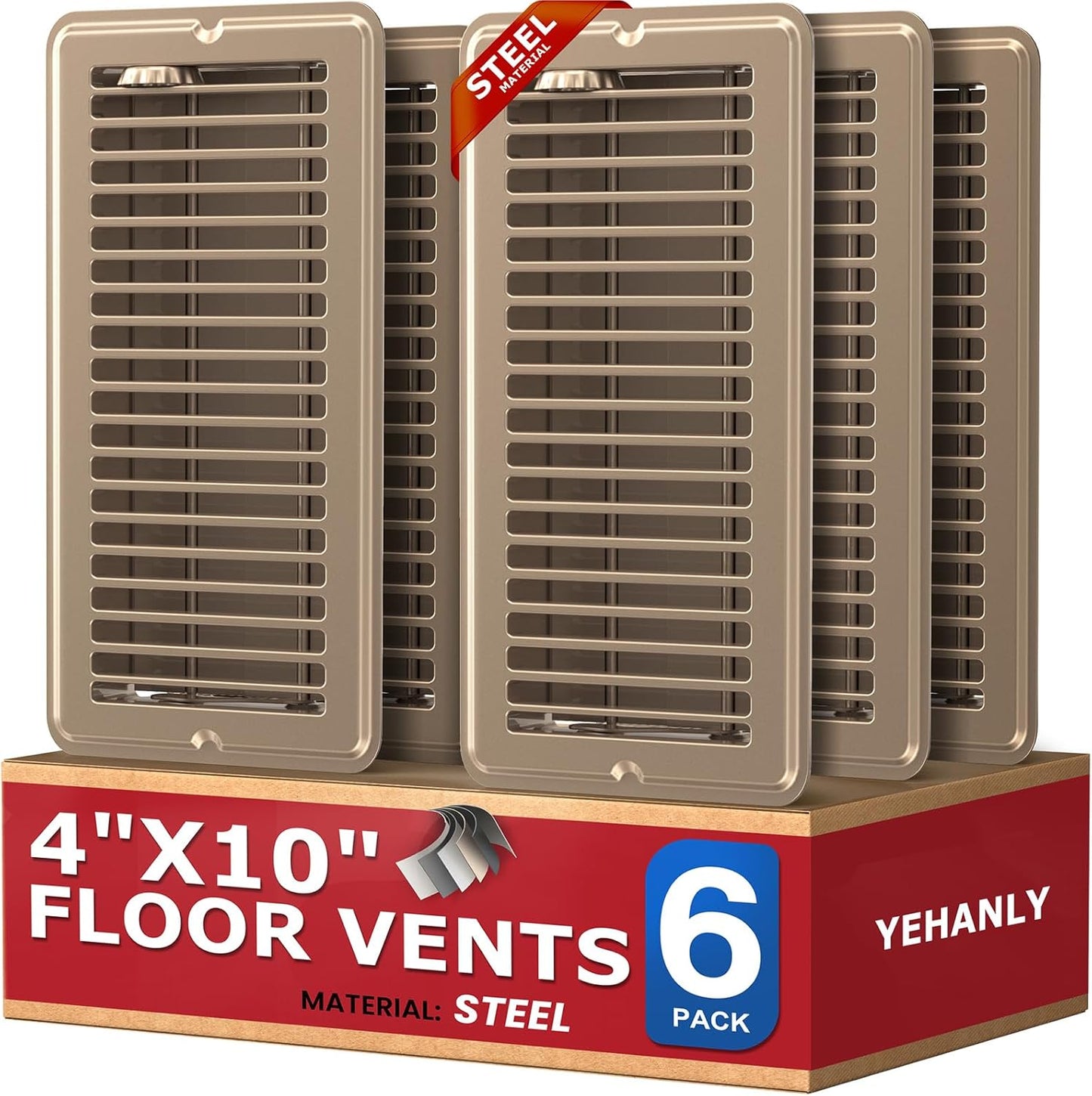 Registro piso 4x10pulg rejilla acero resistente ajustable