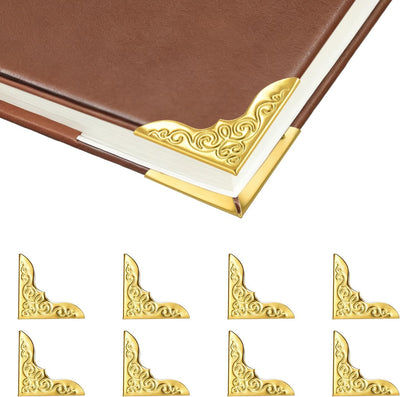 100 Protectores Esquina Metal Dorado para Libros y Fotos