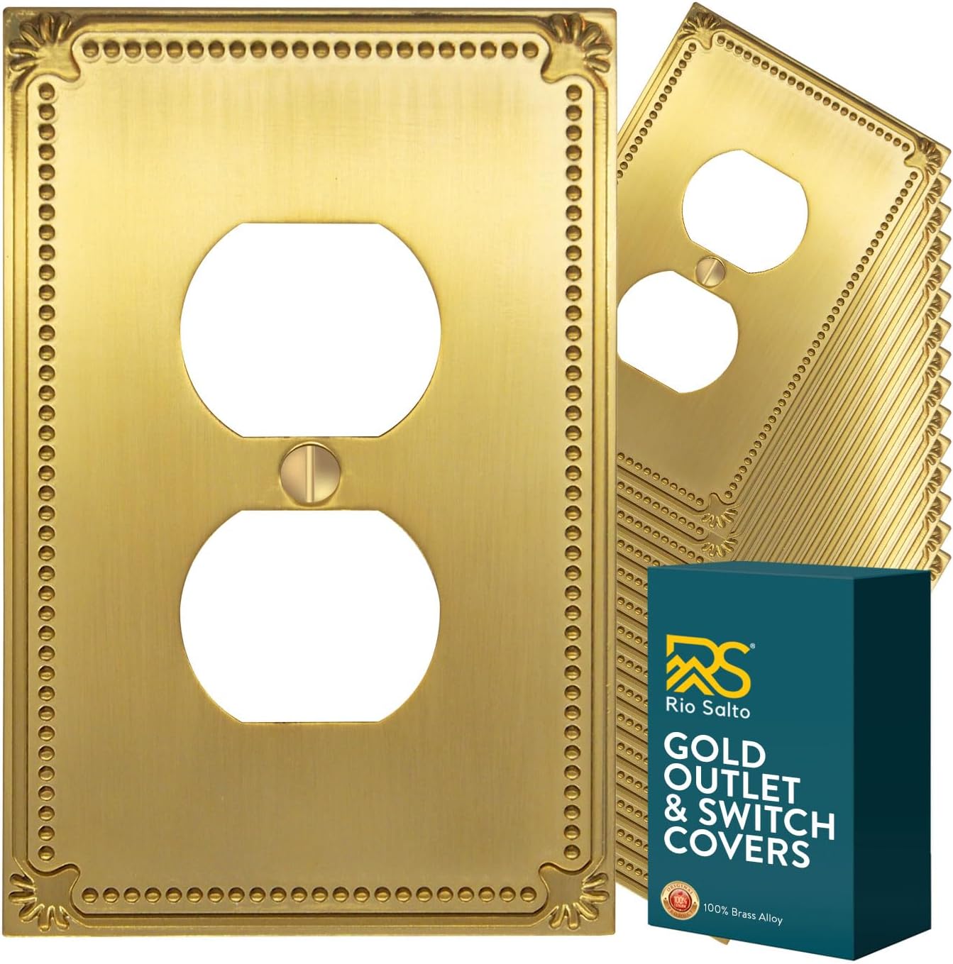 Placa decorativa latón cepillado dorado para interruptor