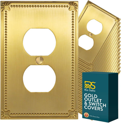 Placa decorativa latón cepillado dorado para interruptor
