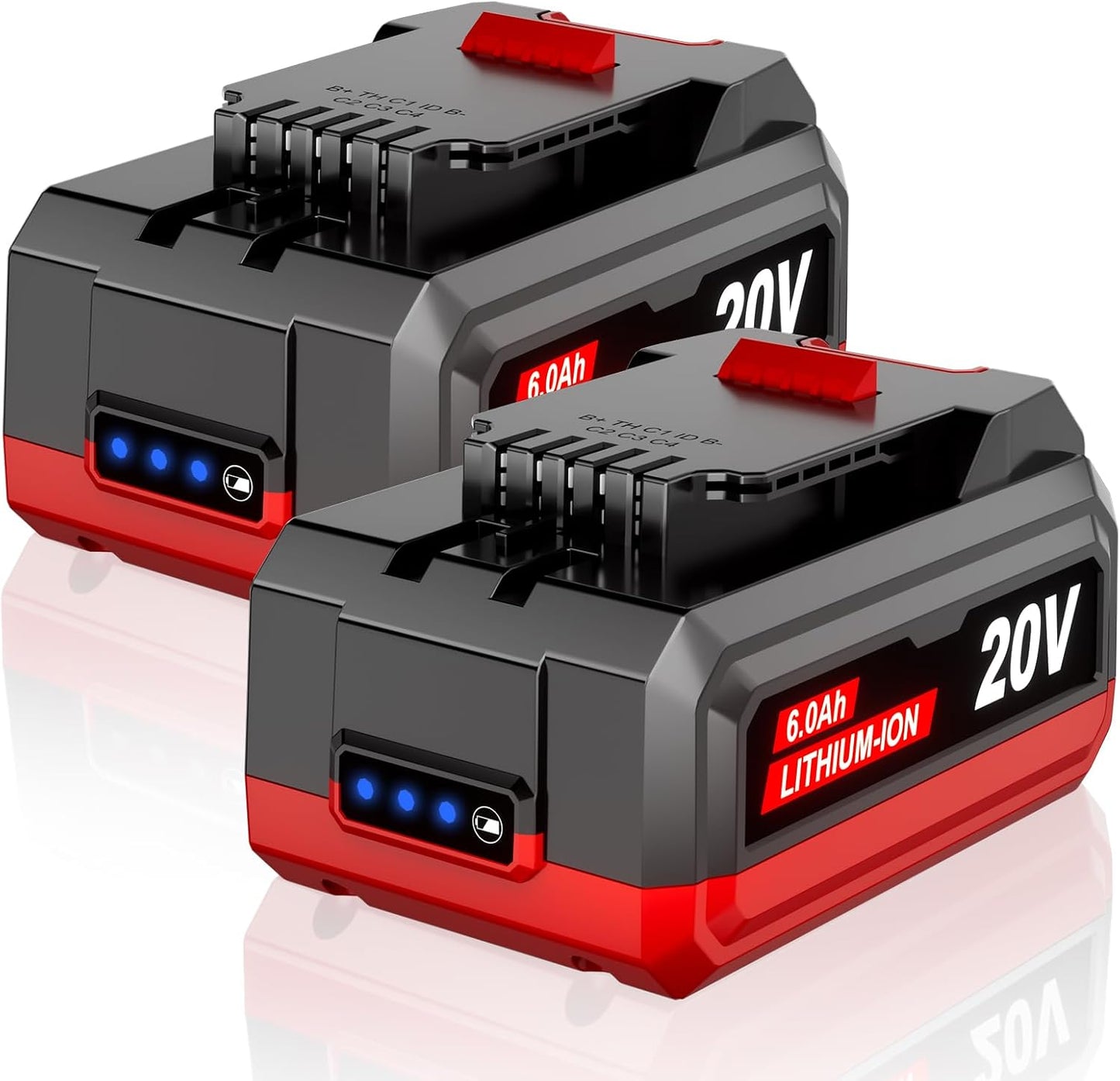2 Unids Batería Litio 6.0Ah 20V Comp Herramientas Bauer