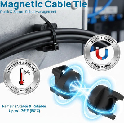 Set 10 Soportes Cinta Magnética 100 Cintas Organizar Cables