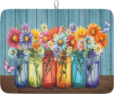 Alfombrilla secadora cocina vintage floral 18x24pulg
