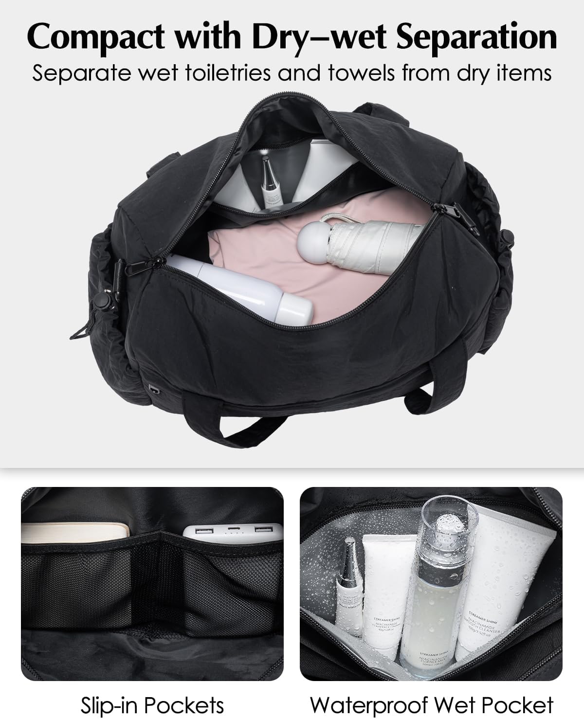Bolsa gimnasio mujer soporte esterilla yoga negro