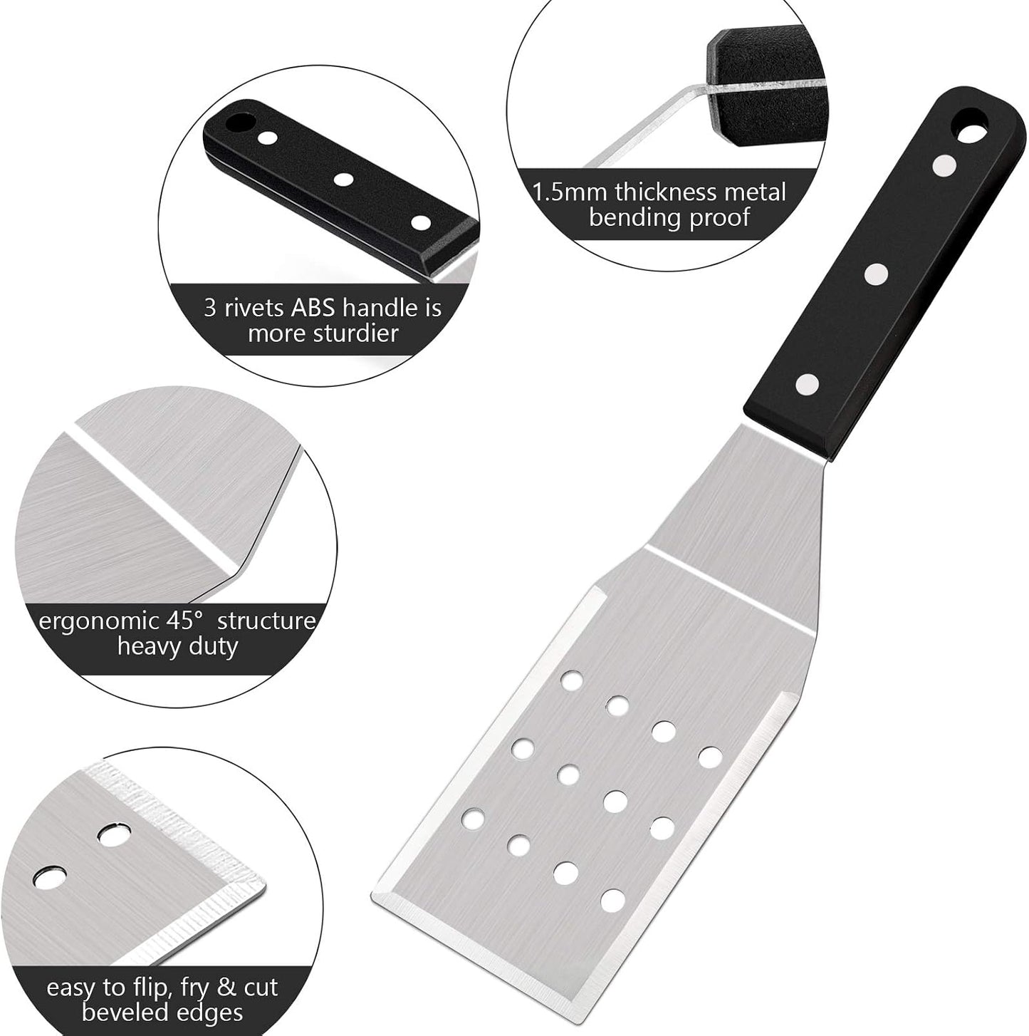 Espátula acero inox mango remachado para Teppanyaki