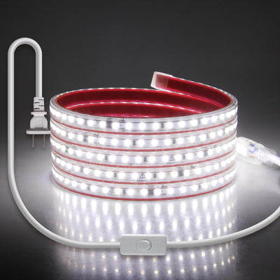 Tira luces LED AC120V blanco frío 6.6pies flexibles impermeables