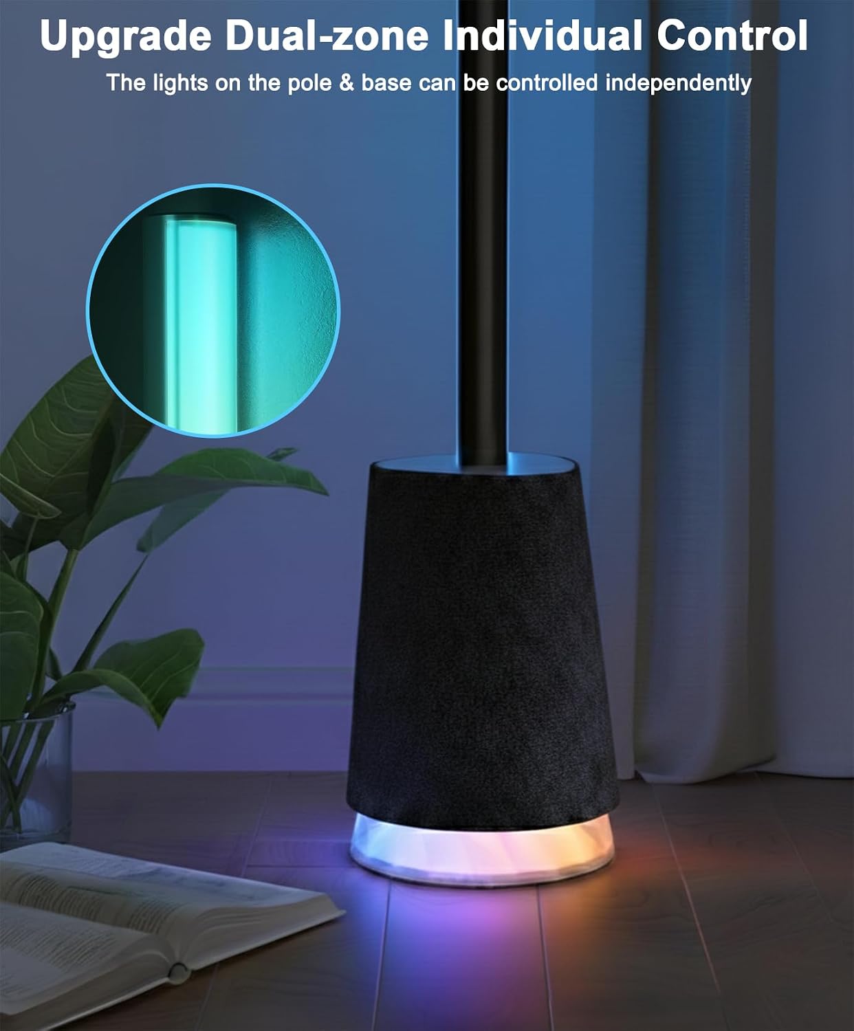 Lámpara pie LED RGBWWIC con Alexa, control app y ruido blanco