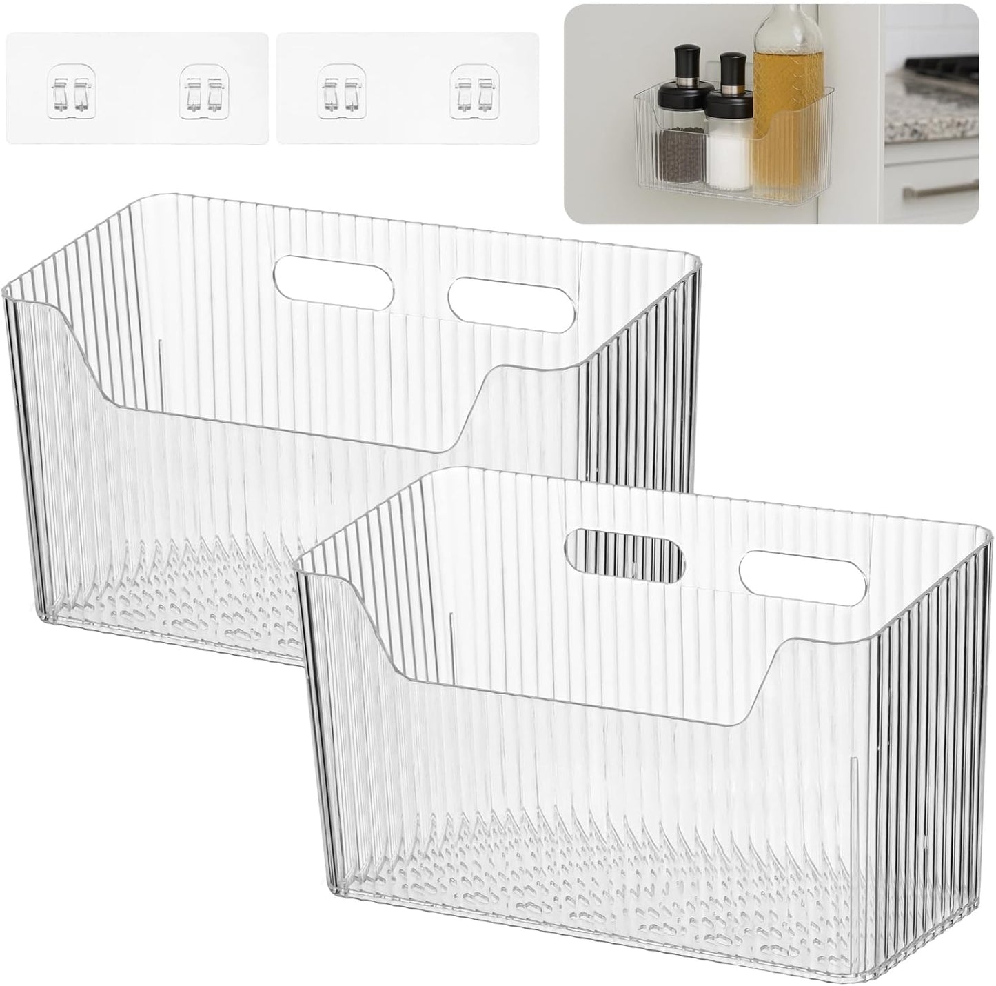 Cubos organizadores de plástico para pared y puerta de gabinete