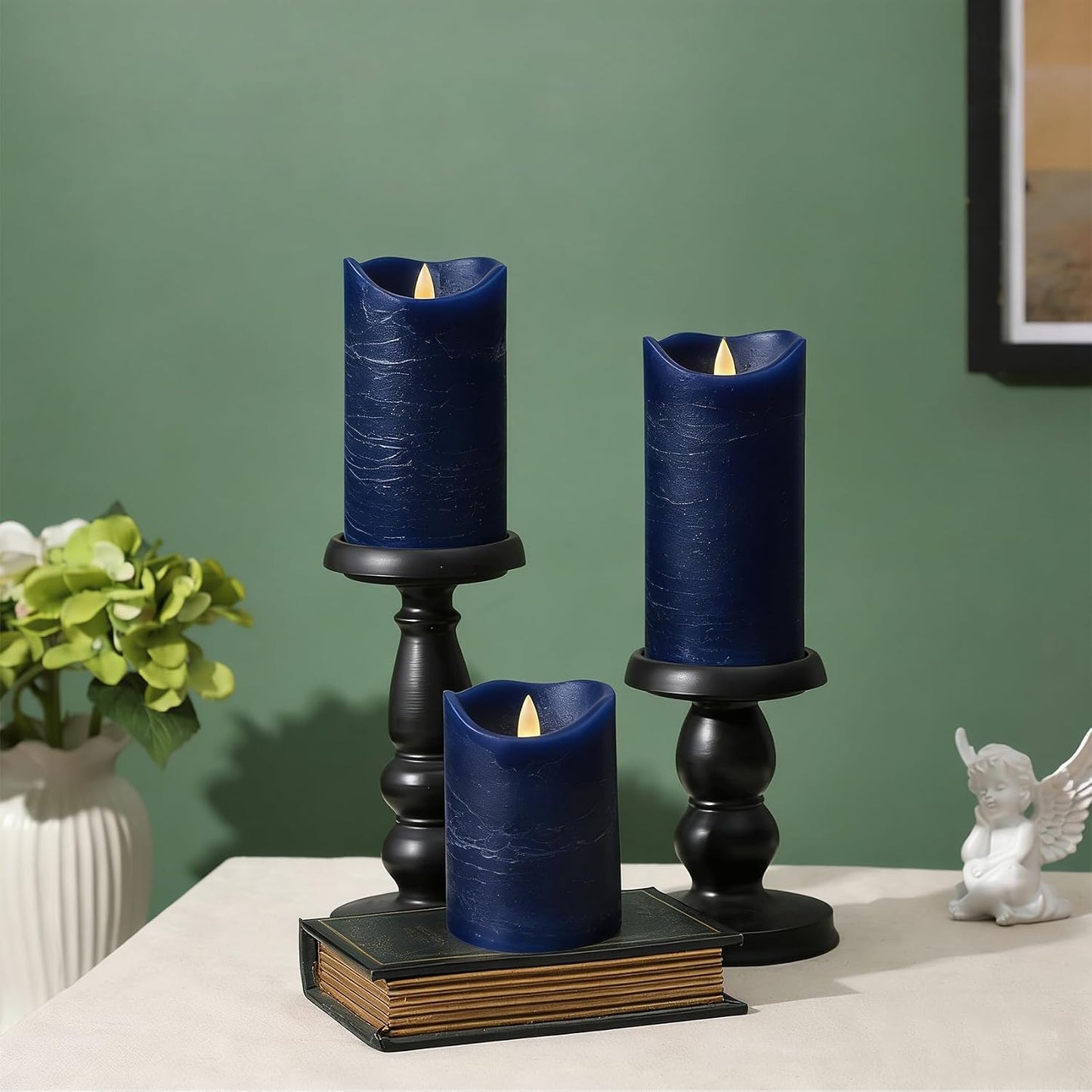 Set 3 Velas LED Temporizador Parpadeantes Decorativas