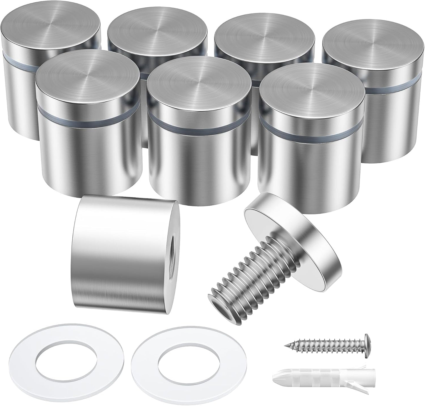 Soporte pared acrílico acero inox 1x3/4pulg plateado