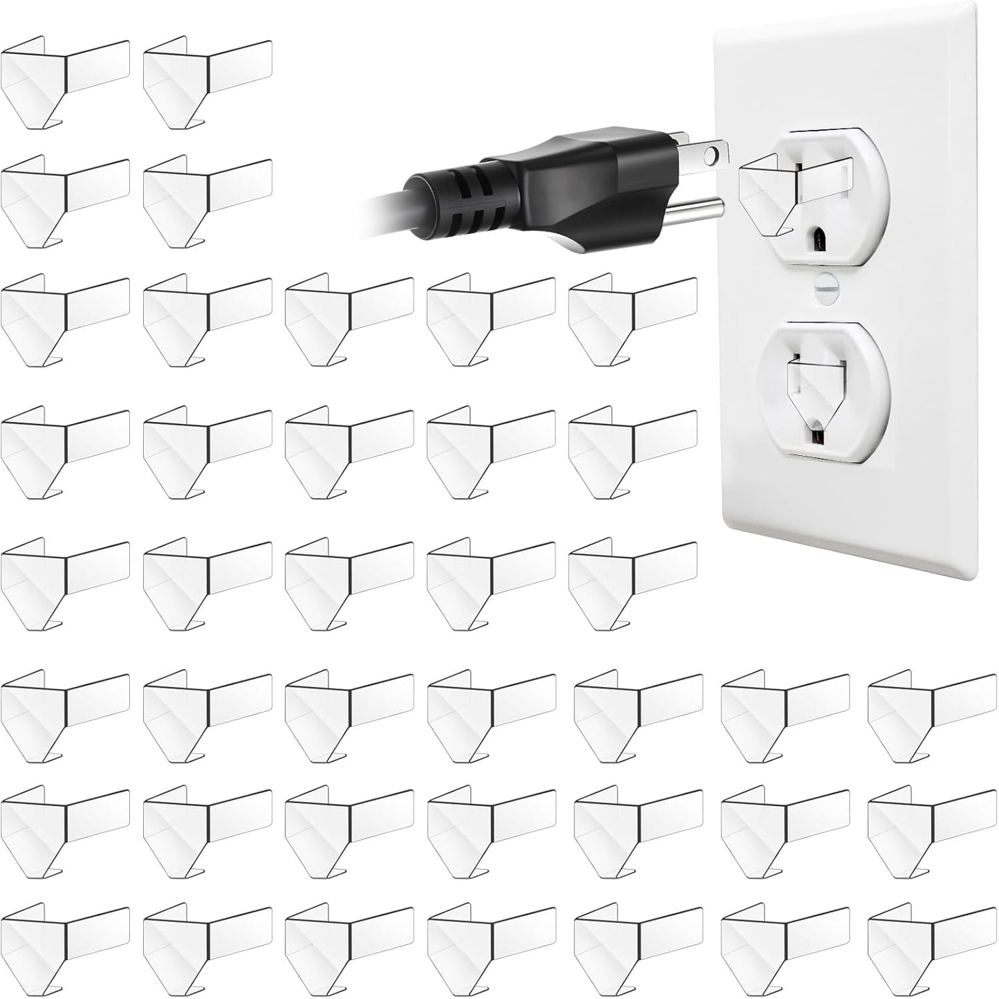 40 Pzas Adaptadores Tomas Corriente Conectores Seguros
