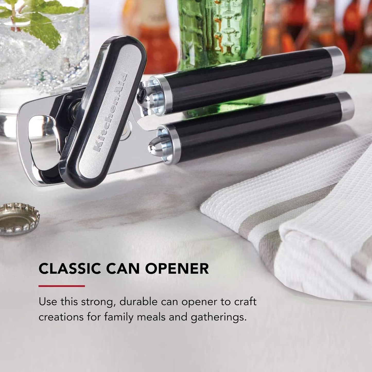 Abrelatas multifunción acero inox set 12 piezas negro