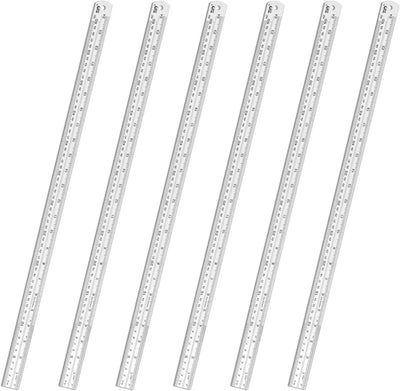 6 Reglas Acero Inox 24pulg Escala Métrica y Pulg Carpintería