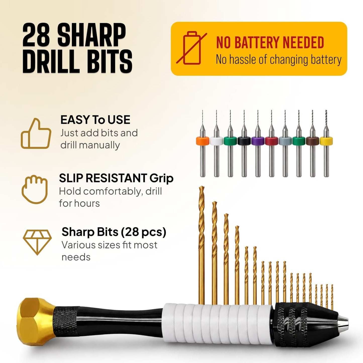 Juego micro brocas taladro manual para resina y arcilla