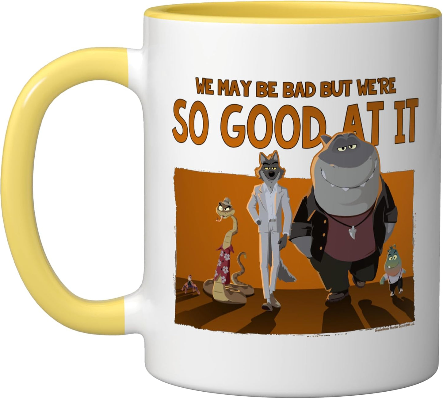 Taza Cerámica Color Amarillo y Blanco