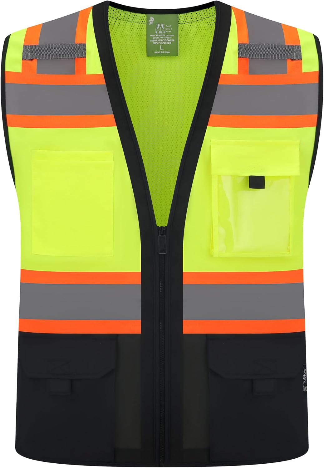 Chaleco seguridad reflejante clase 2 5 pzas cremallera