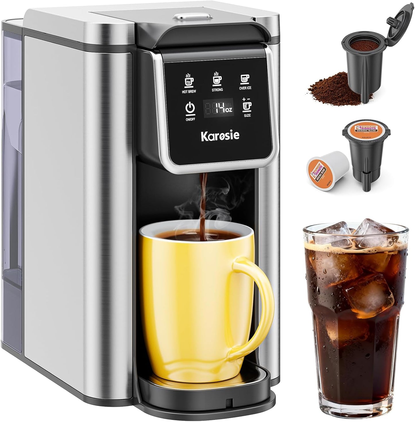 Cafetera K Cup para taza K y molidos 6-14oz tanque 50oz