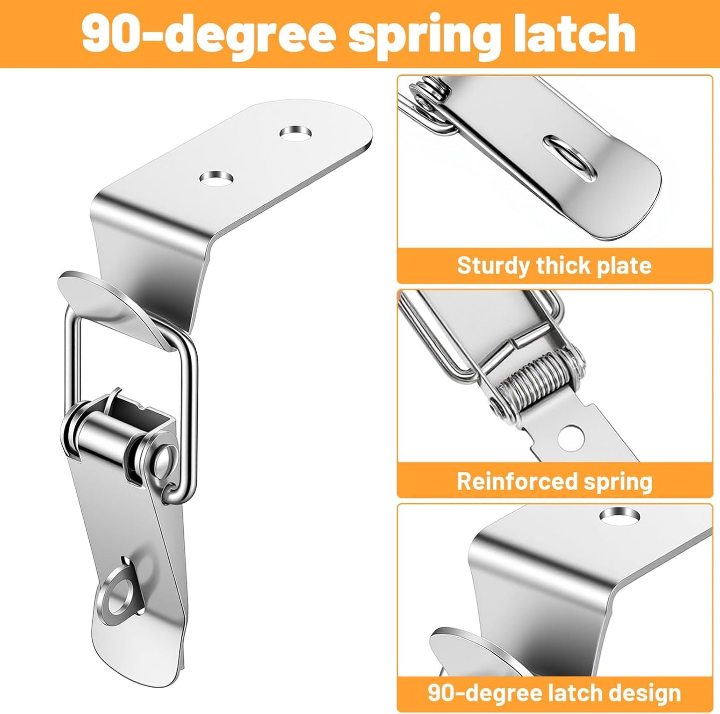 Pestillo 90 grados acero inox set 2 para caja herramientas