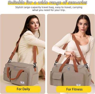 Bolsa deporte mujer con compartimento zapatos 37L viaje gimnasio