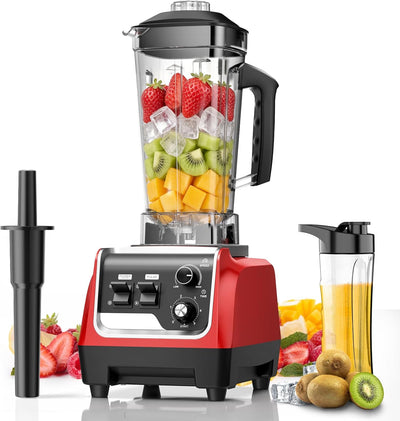 Batidora 1800W jarra 70oz sin BPA taza 20oz rojo