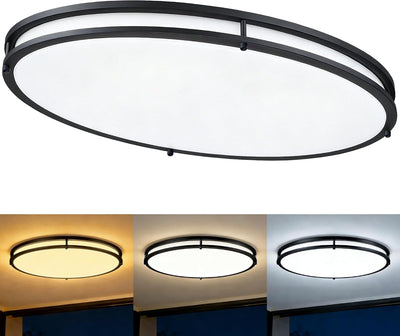 Lámpara techo ovalada 24pulg LED 3000K-5000K acero poliestireno