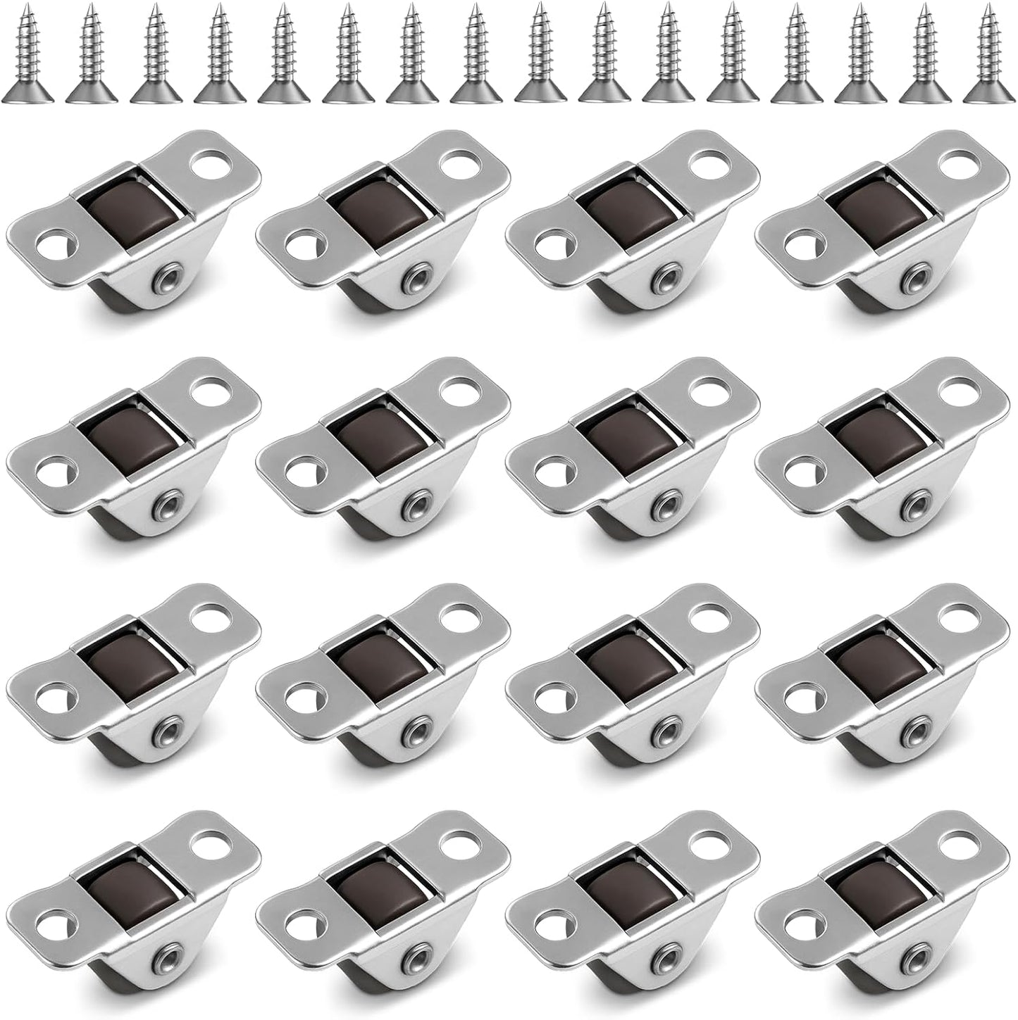 Mini ruedas 16 piezas 1/2pulg placa metálica para muebles