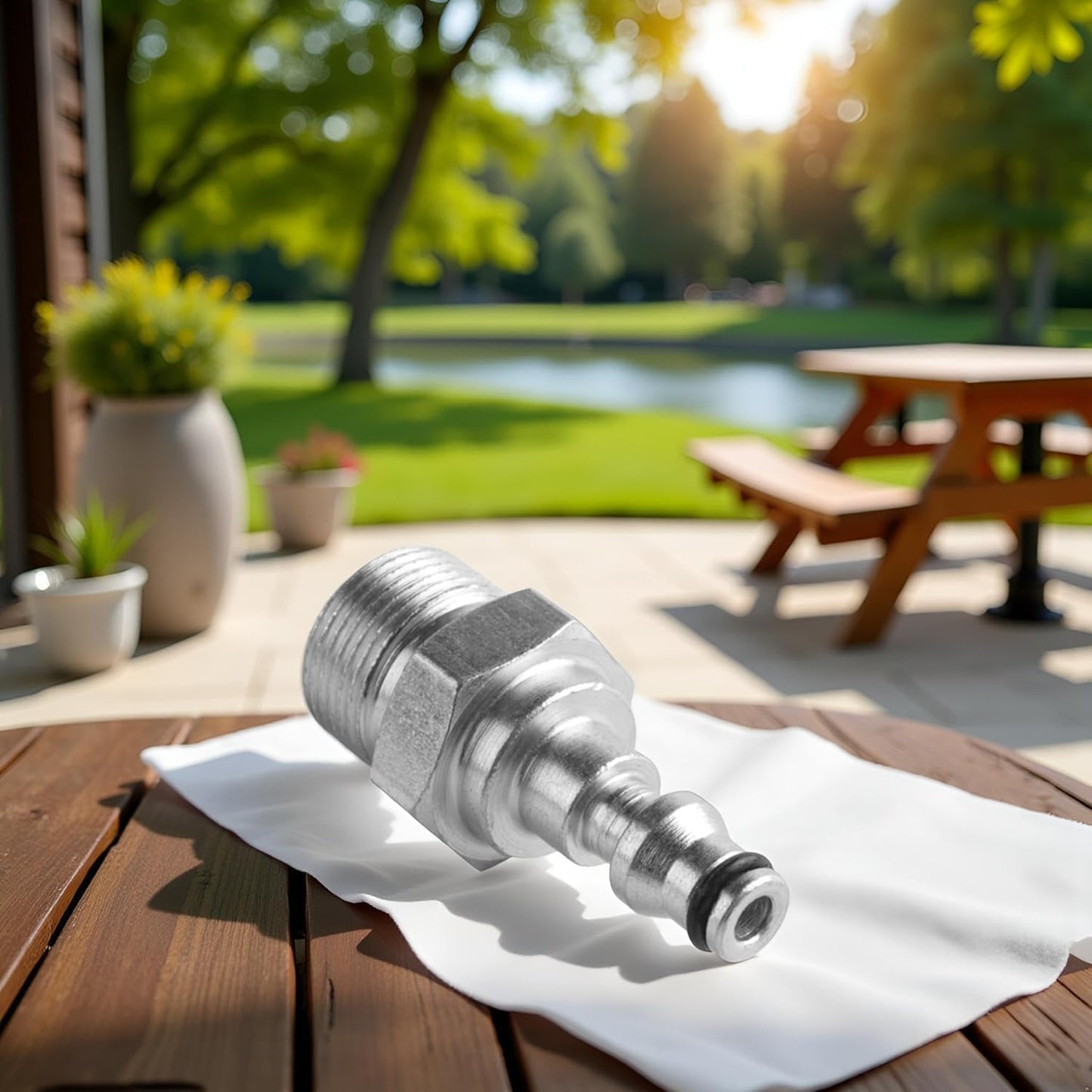 Adaptador conexión rápida para lavadora de presión M22 plata