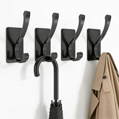 Ganchos adhesivos para pared hogar 4 pzas negros