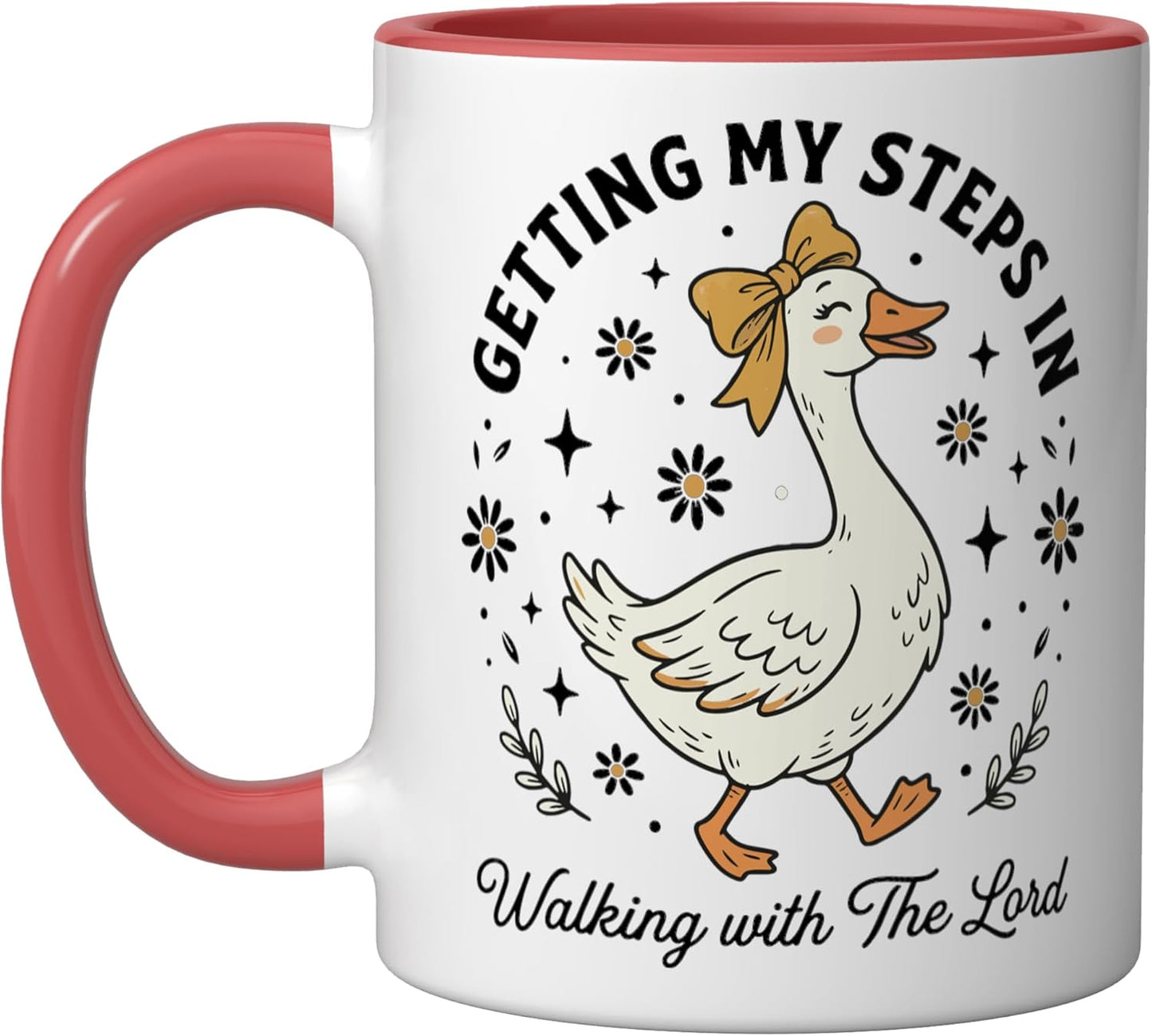 Taza Cerámica Caminar Con Dios Rojo/Blanco