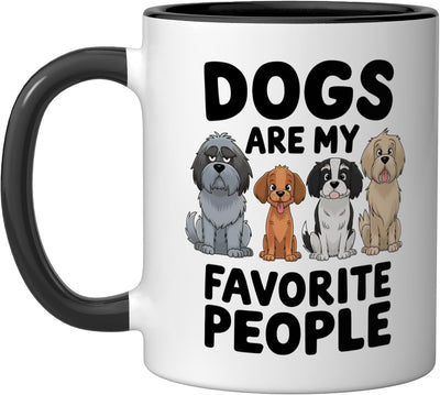 Taza cerámica para amantes de perros Dogs Are My Favorite People negro/blanco