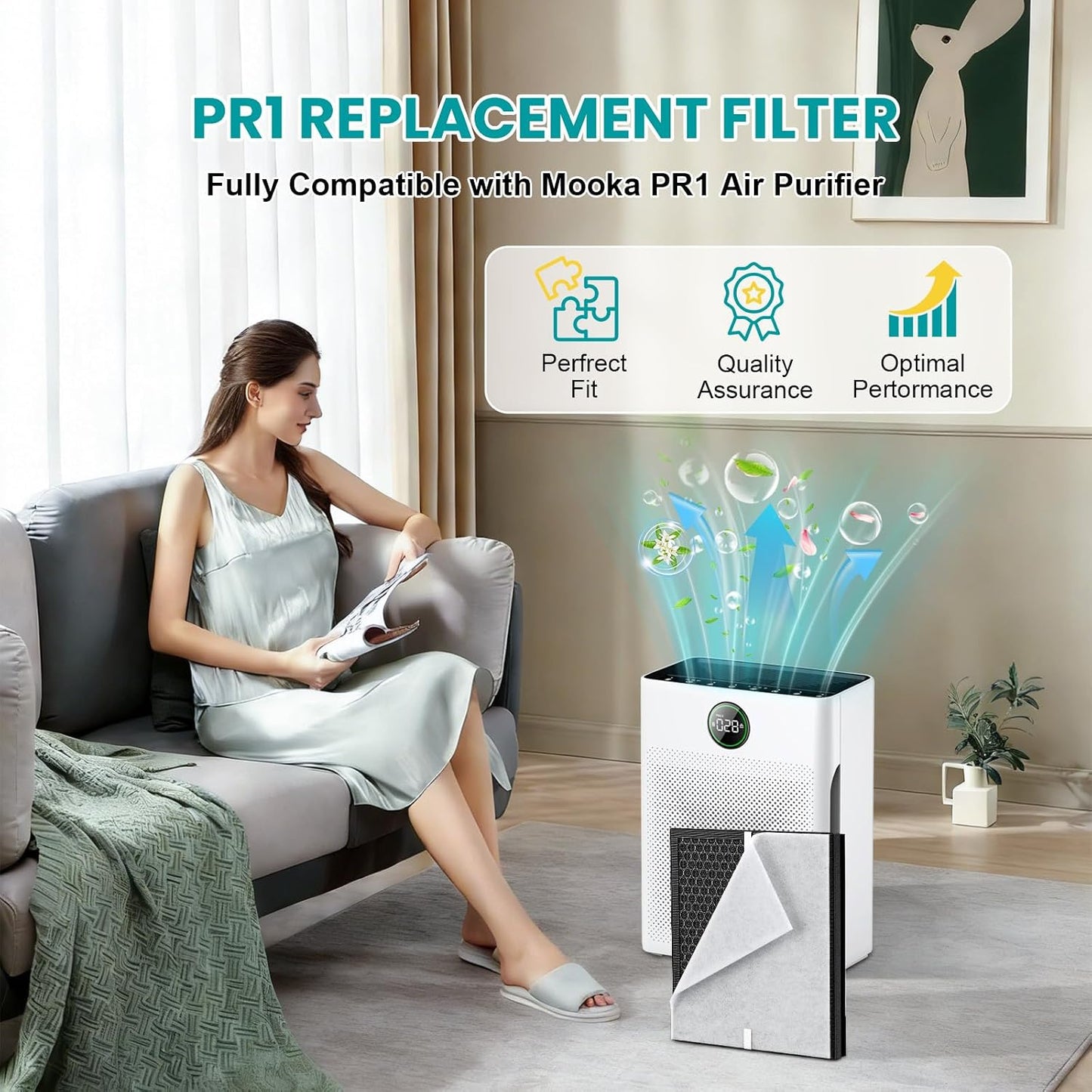 Set 2 Filtros HEPA H13 Mooka PR1 para Hogar
