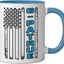 Taza cerámica bandera estadounidense vintage para padre y abuelo azul/blanco