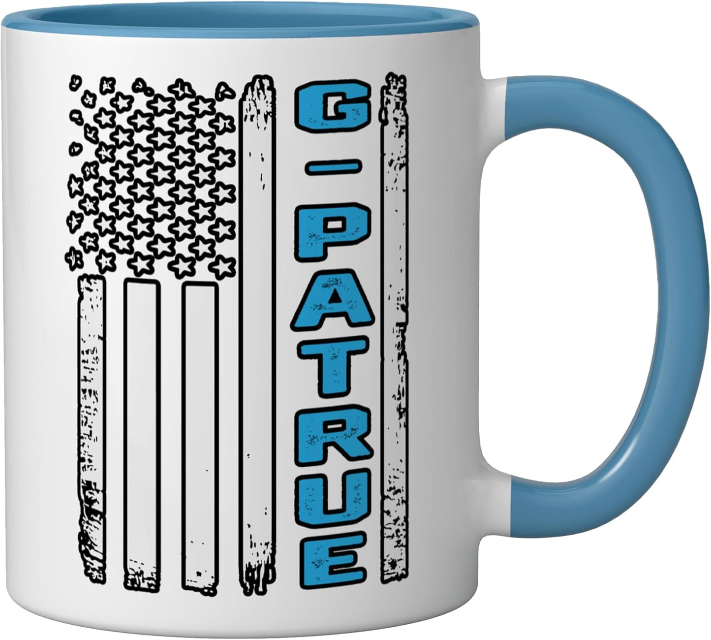 Taza cerámica bandera estadounidense vintage para padre y abuelo azul/blanco