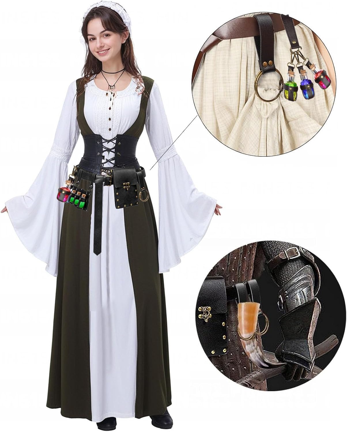 5 Pzas Bolsas Cinturón Gancho Llavero Cosplay