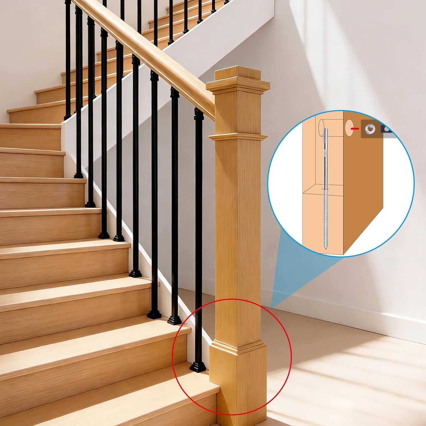 Kit anclaje Newel para poste madera y hormigón 10-3/4pulg 2 Pzas