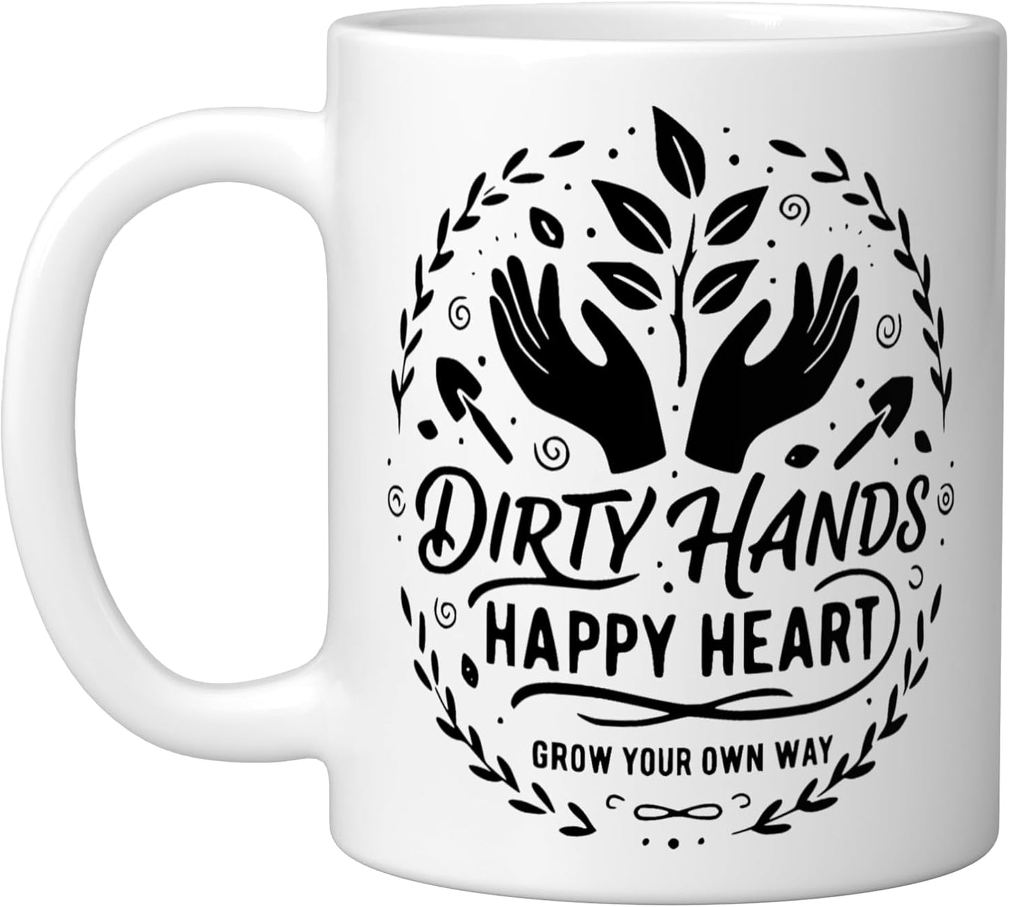Taza de cerámica para jardinería divertida en blanco
