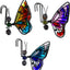 3 Mariposas Colgantes Hierro Vidrio Decoración Jardín