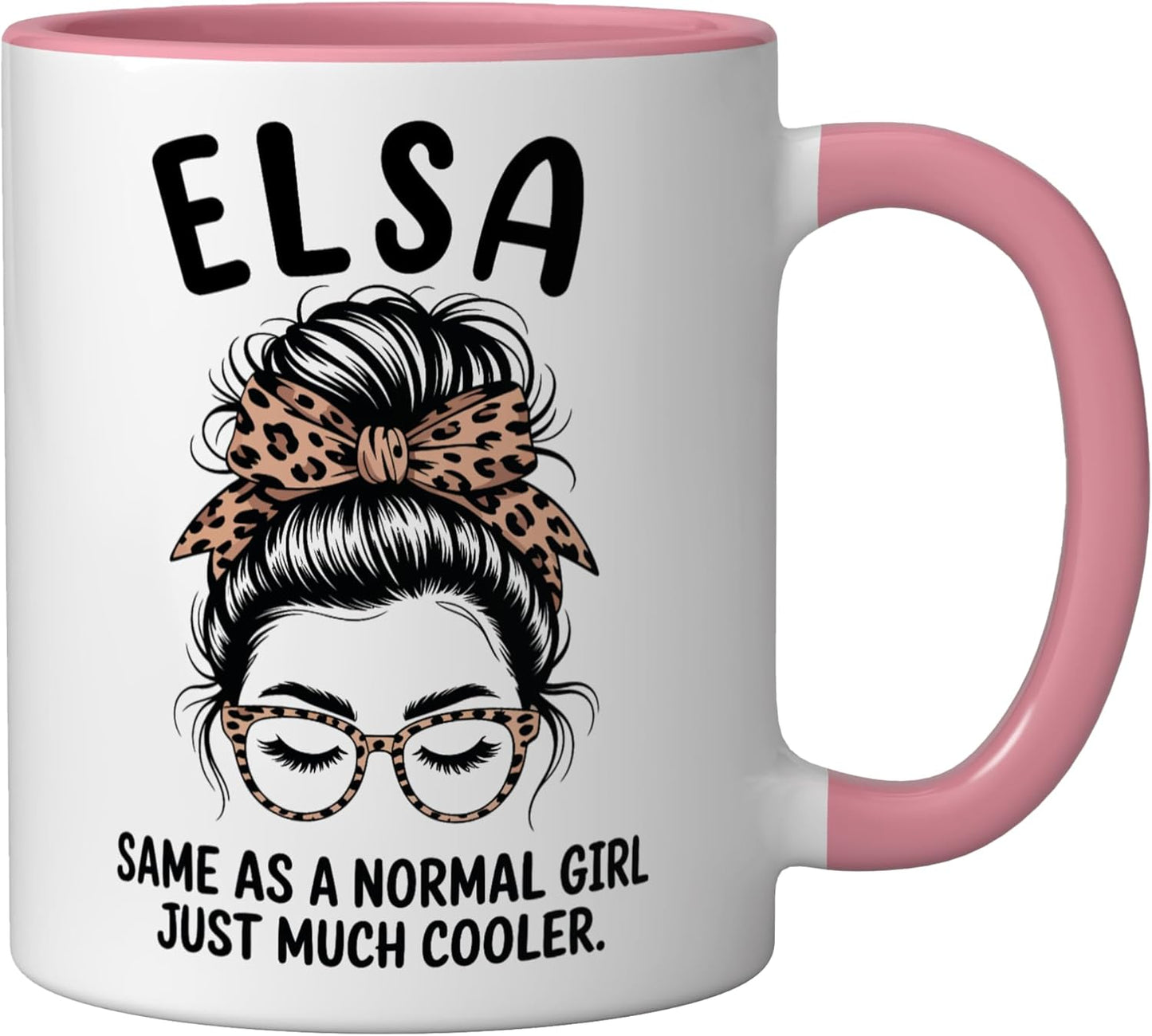 Taza Cerámica Elsa Niña Rosa/Blanco