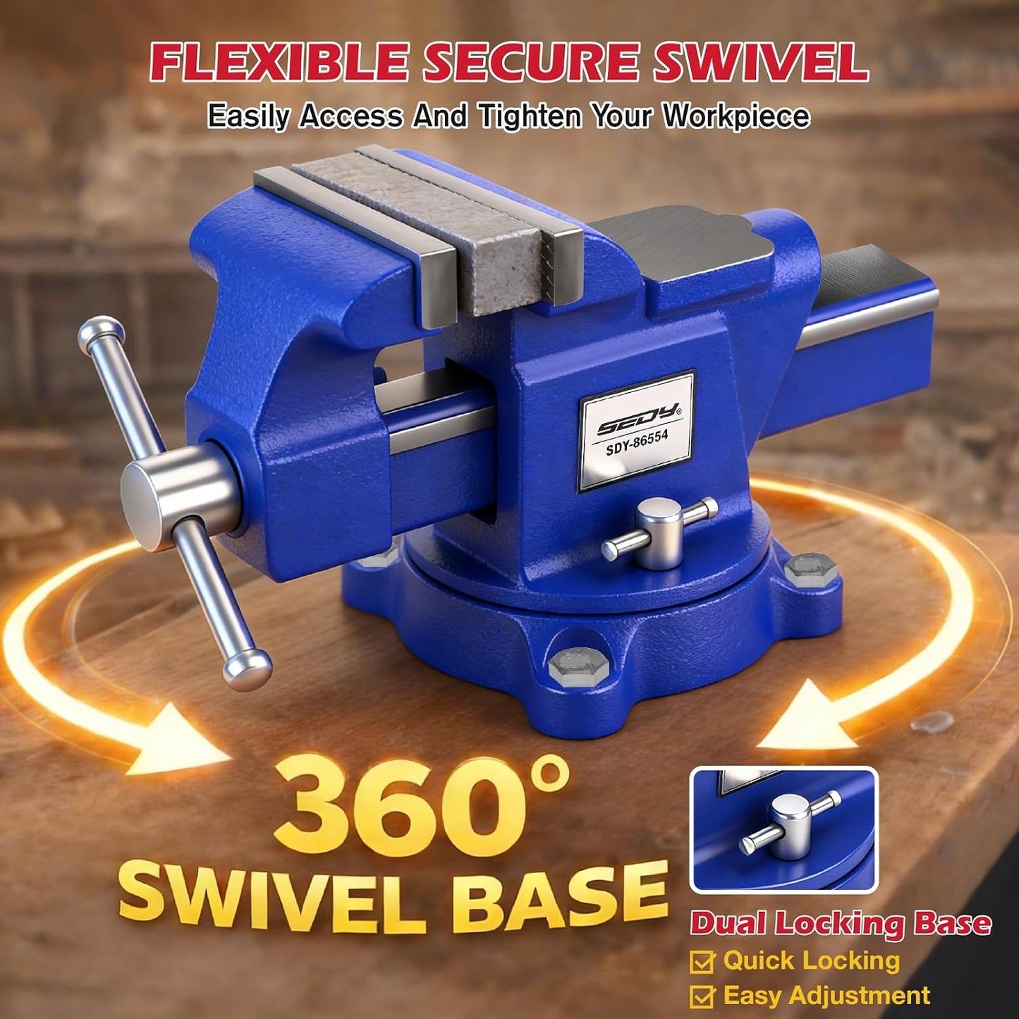 Tornillo banco 6pulg almohadillas mandíbula sujeción 4500lb