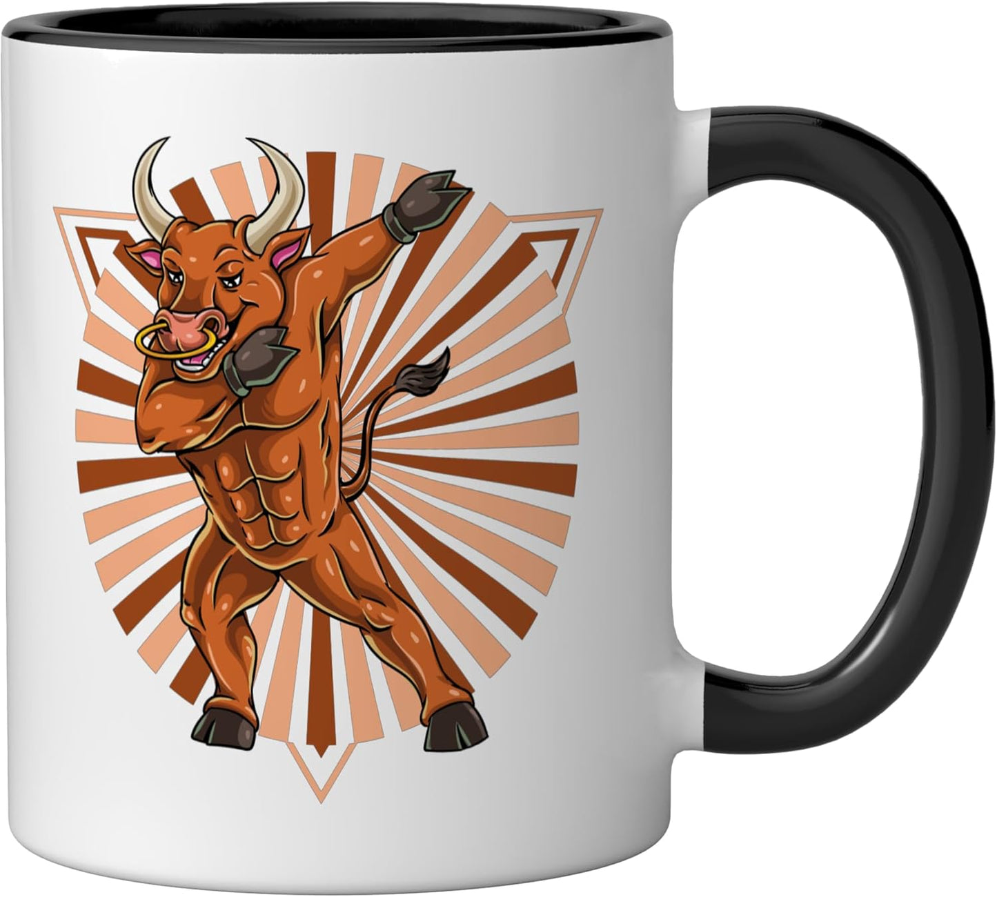 Taza Cerámica Vintage Bull Negro/Blanco