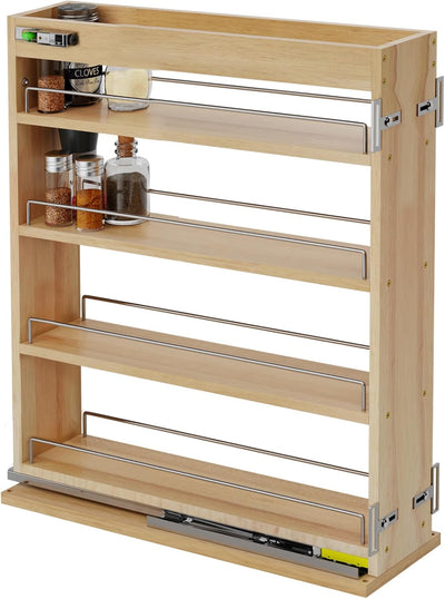 Organizador especias madera 5x22.3x25.2pulg estante deslizante