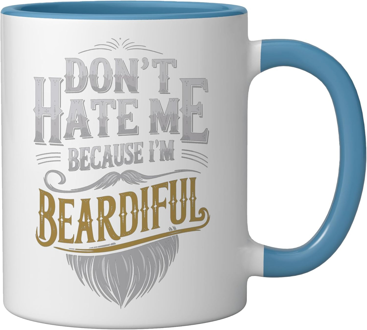 Taza cerámica beardiful azul/blanco