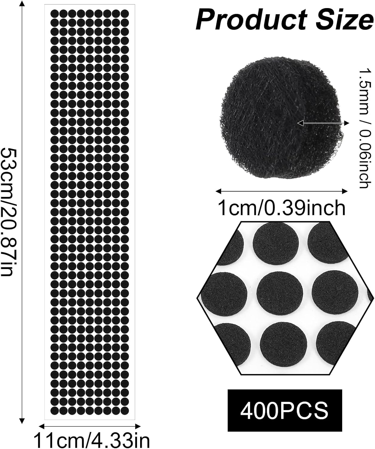 400 Almohadillas Fieltro Finas para Puertas de Gabinete