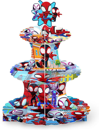 Juego de suministros para fiesta de araña soporte para cupcakes 3 niveles