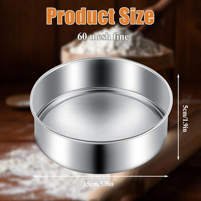 Tamis acero inox 6pulg para hornear y decorar pasteles