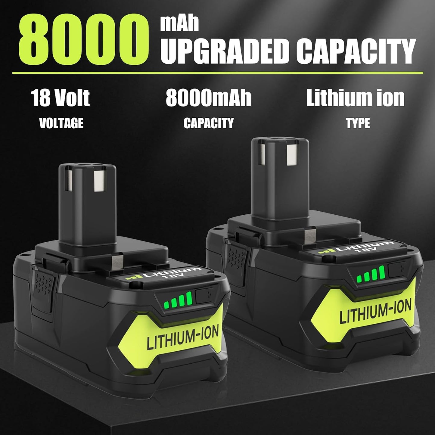 2 Baterías Ryobi 18V P108 y Cargador P117