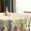 Mantel redondo Pascua 70x70pulg tela impermeable flores y huevos